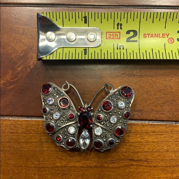 Sterling silver butterfly brooch/pendant - Picture 2 of 6